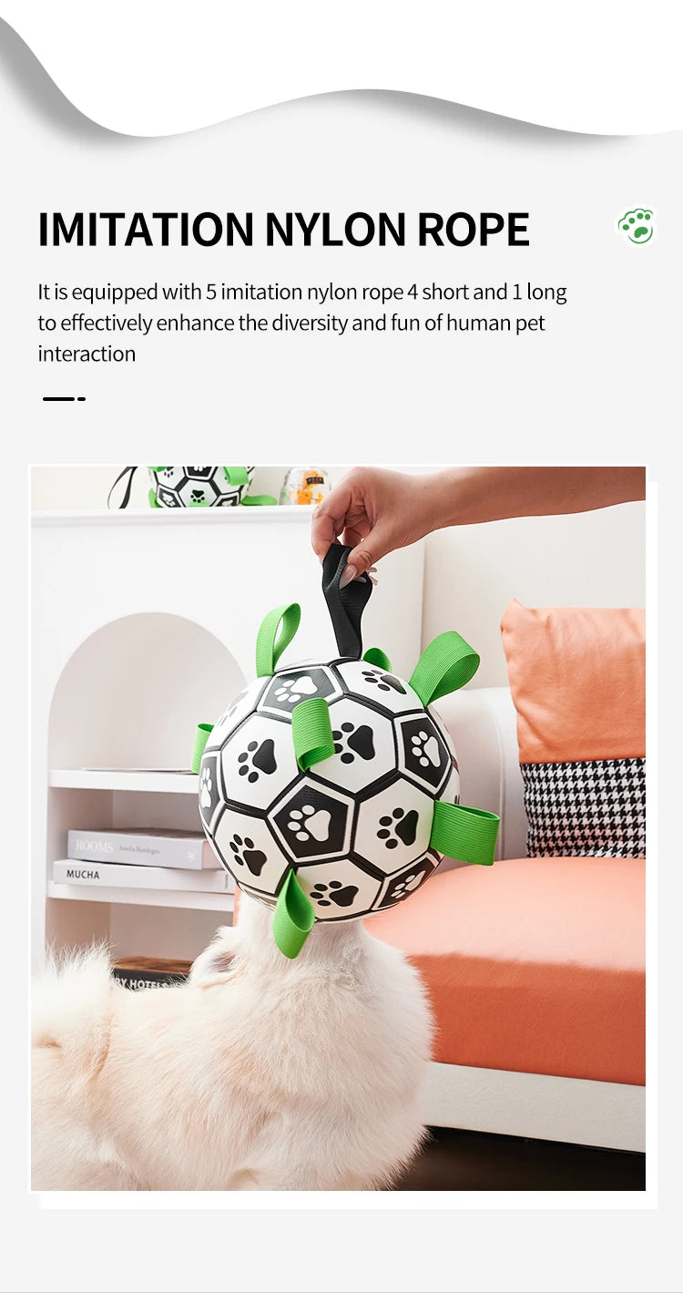 Dog Toys Soccer Ball with Straps Interactive Dog Toy for Tug of War Puppy Pet Toys for Large Dogs Chihuahua Dog Accessories