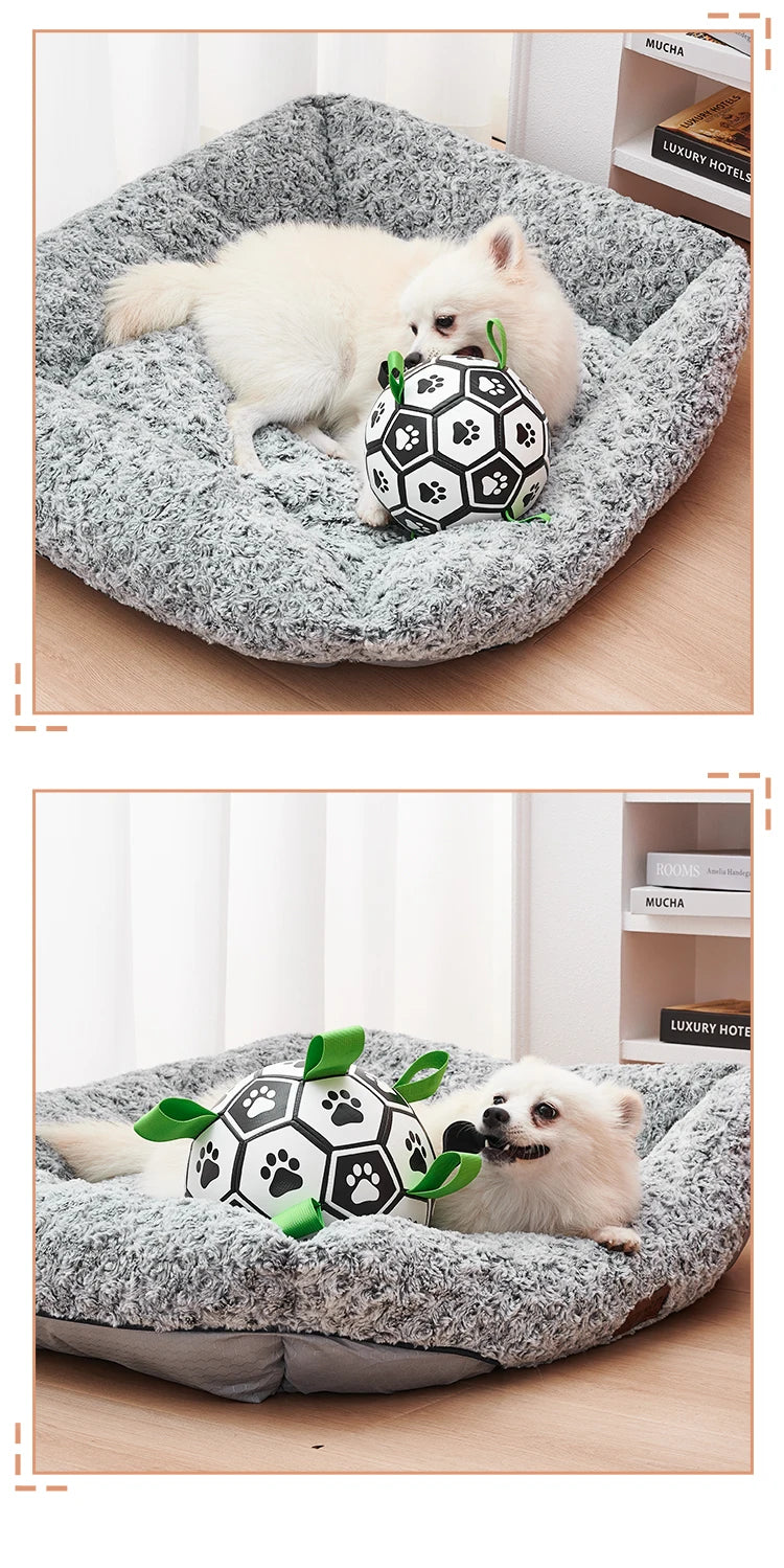 Dog Toys Soccer Ball with Straps Interactive Dog Toy for Tug of War Puppy Pet Toys for Large Dogs Chihuahua Dog Accessories