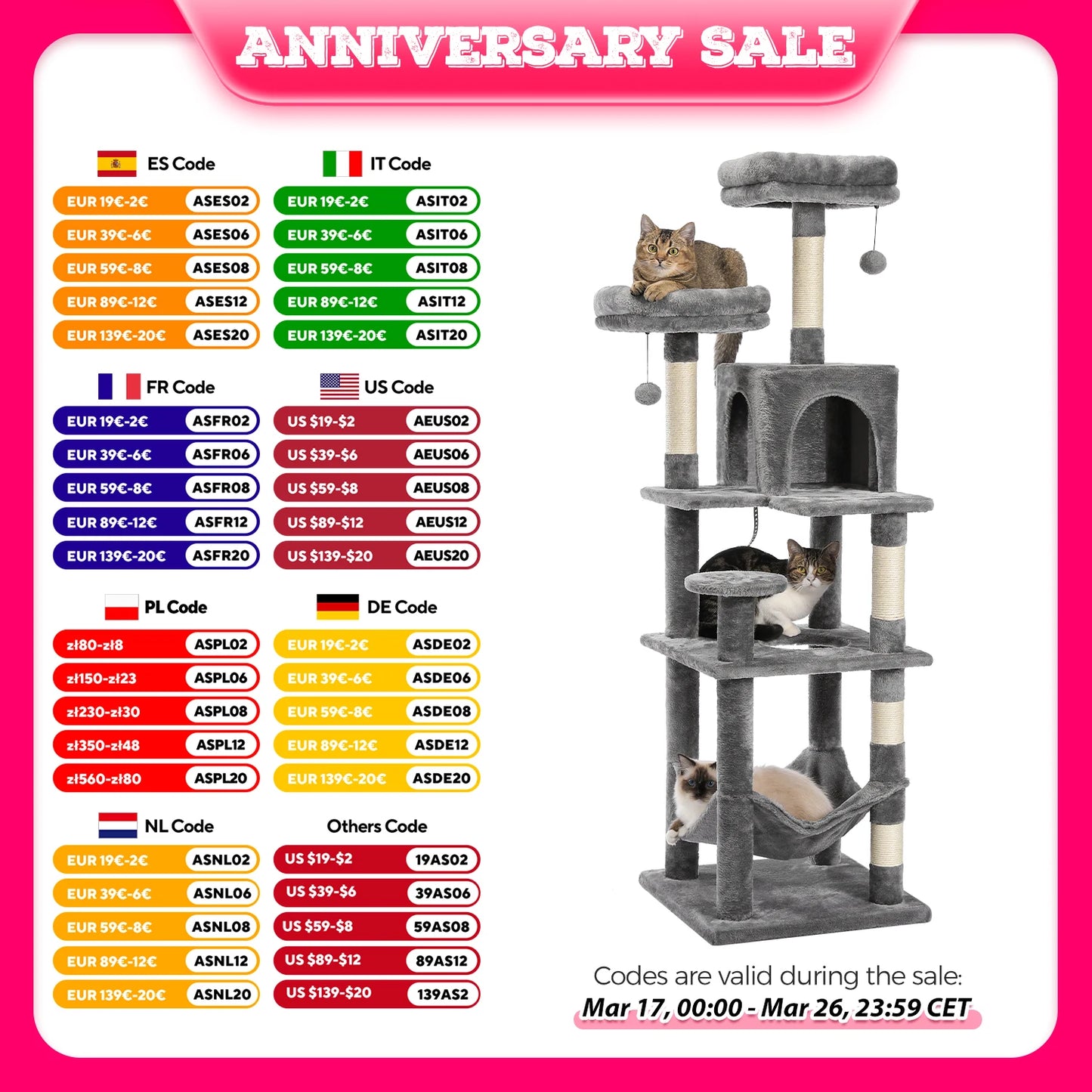 Multi-Level Cat Tree with Scratching Posts, Cozy Hammock, Plush Cat Tower for Indoor, Cat Condo Bed, Cat Accessories, Cat Toys