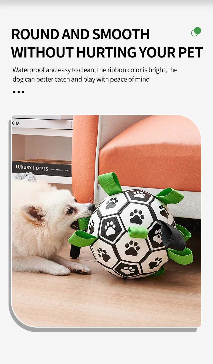 Dog Toys Soccer Ball with Straps Interactive Dog Toy for Tug of War Puppy Pet Toys for Large Dogs Chihuahua Dog Accessories