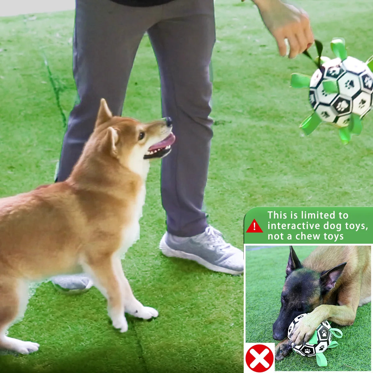 Dog Toys Soccer Ball with Straps Interactive Dog Toy for Tug of War Puppy Pet Toys for Large Dogs Chihuahua Dog Accessories