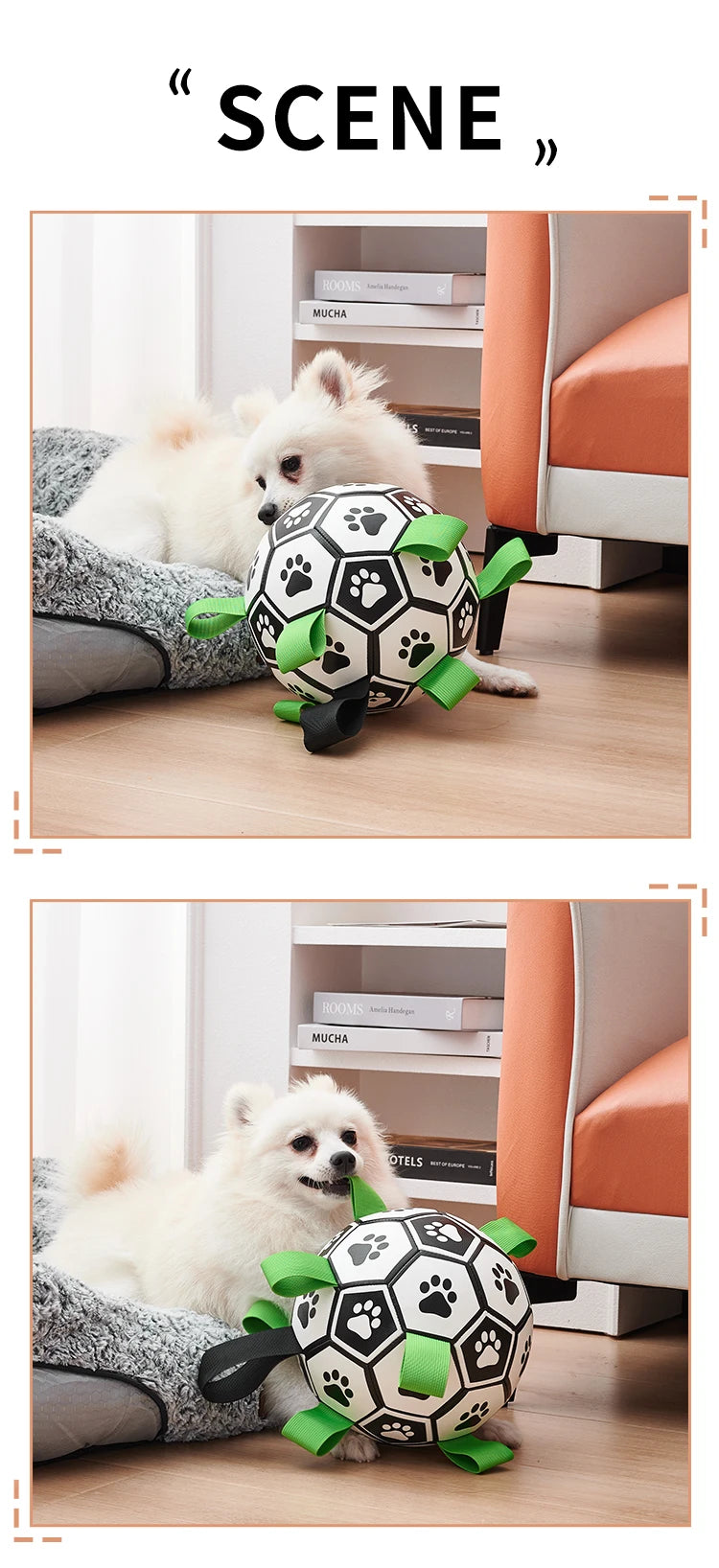 Dog Toys Soccer Ball with Straps Interactive Dog Toy for Tug of War Puppy Pet Toys for Large Dogs Chihuahua Dog Accessories